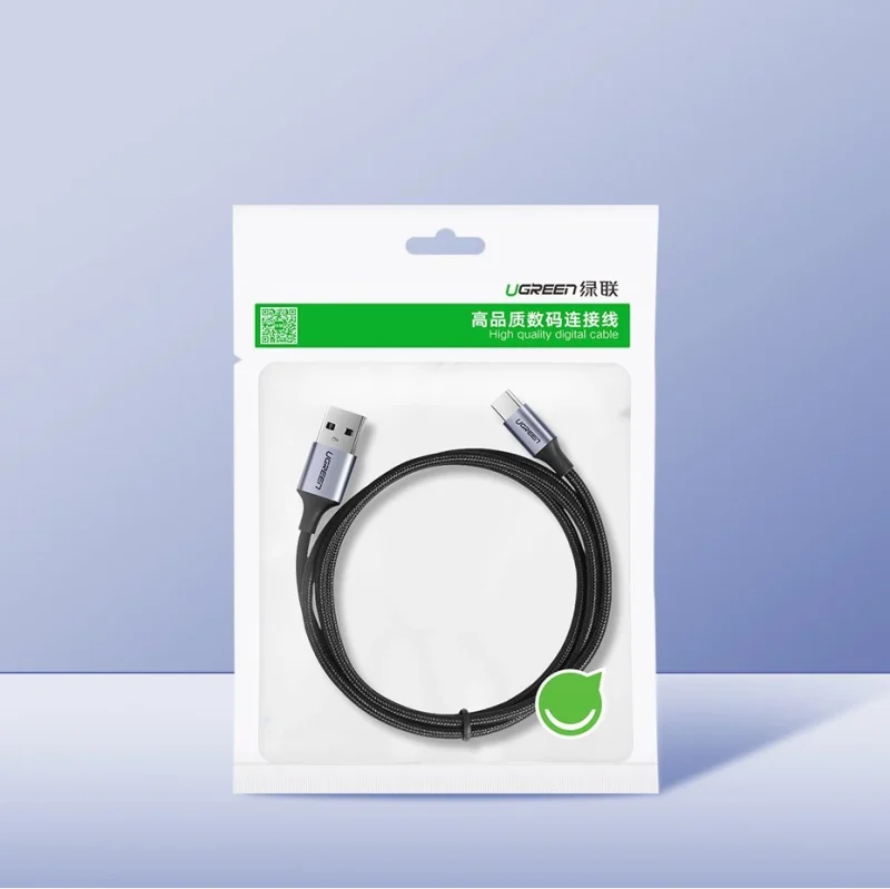 Kabel Ugreen US288 60125 USB-A / USB-C QC 3.0 3A 0.5m - szary - obrazek 12