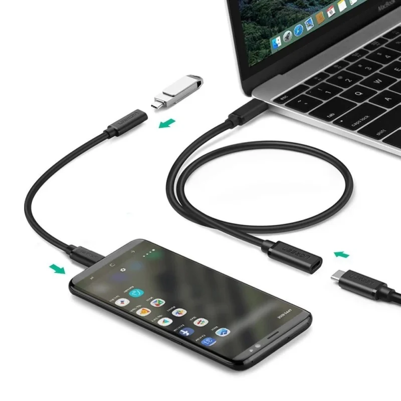 Kabel Ugreen 40574 USB-C - USB-C 5Gb/s 0,5m - czarny - obrazek 2