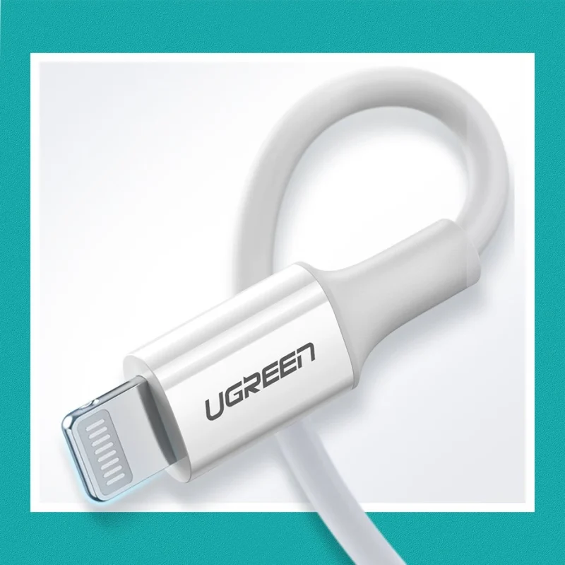 Kabel Ugreen US171 Lightning - USB-C MFi PD 20W 480Mb/s 1m - biały - obrazek 5