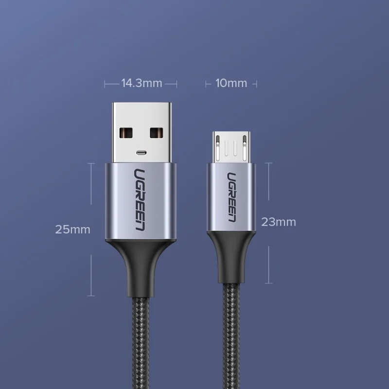 Kabel Ugreen US290 60146 USB-A / micro USB 2.4A 1m - szary - obrazek 13