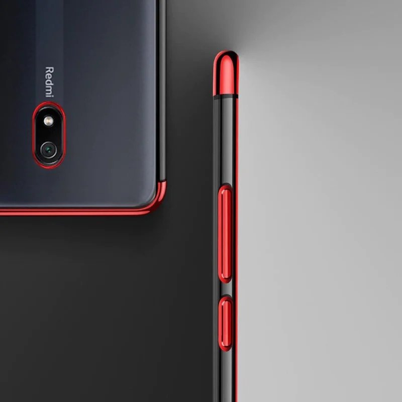 Clear Color case żelowy pokrowiec etui z metaliczną ramką Xiaomi Redmi 8A niebieski - obrazek 3