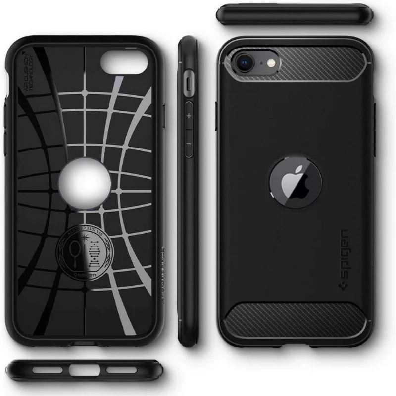 Etui Spigen Rugged Armor na iPhone SE 2020 / 2022 - czarne - obrazek 14