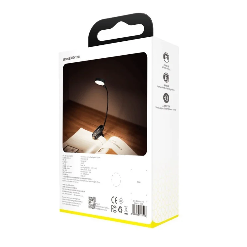 Baseus mini lampka lampa LED z klipsem szary (DGRAD-0G) - obrazek 6