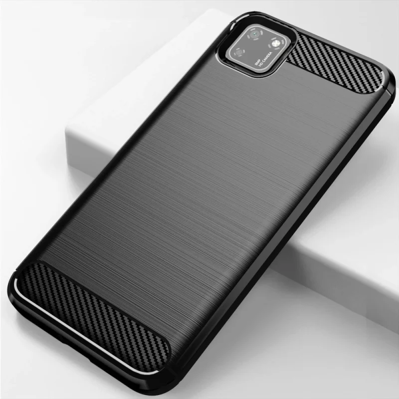 Carbon Case elastyczne etui pokrowiec Huawei Y5p czarny - obrazek 13