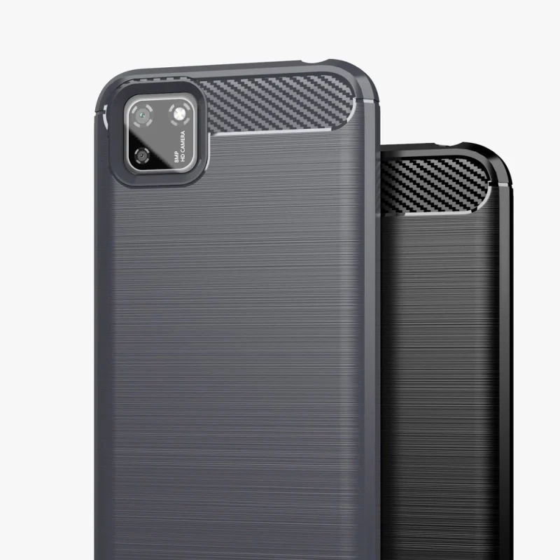 Carbon Case elastyczne etui pokrowiec Huawei Y5p czarny - obrazek 5