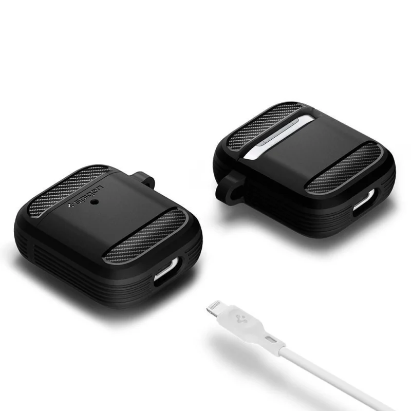 Etui Spigen Rugged Armor na Apple AirPods - czarny mat - obrazek 16