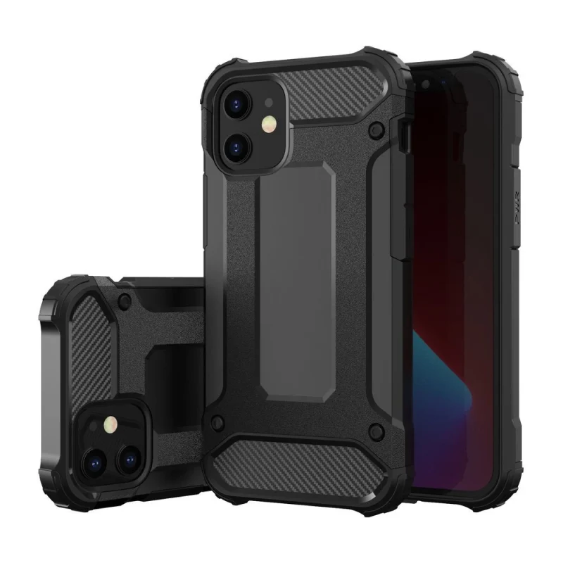 Hybrid Armor pancerne hybrydowe etui pokrowiec iPhone 12 Pro Max czarny - obrazek 3