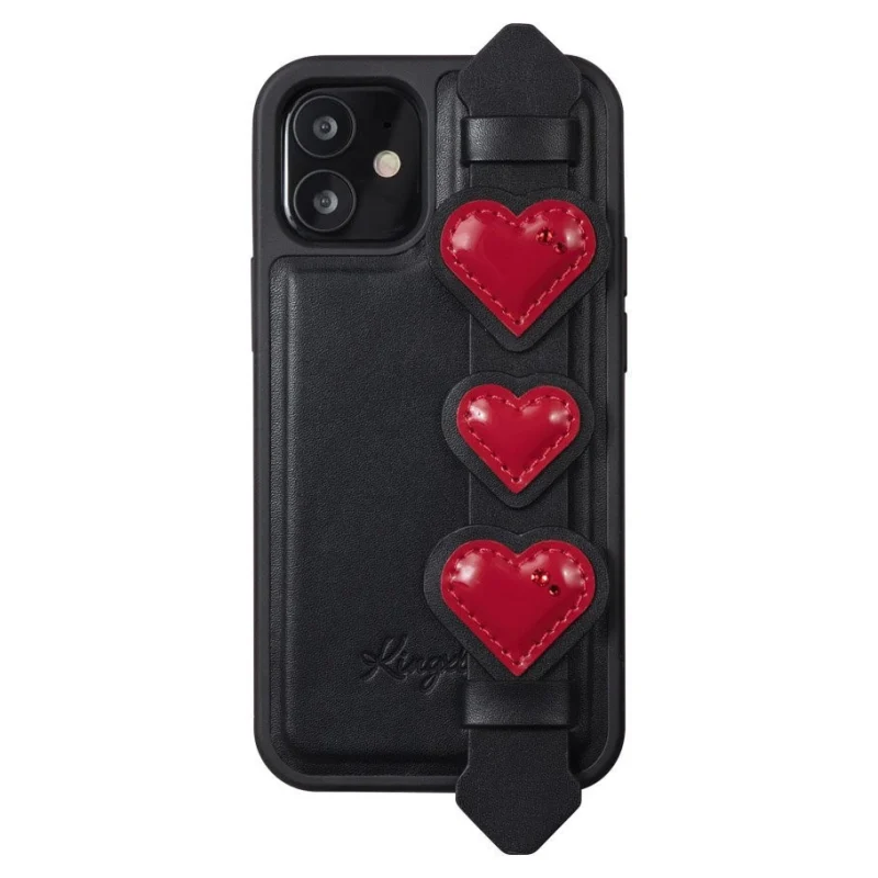 Kingxbar Sweet Series żelowe etui ozdobione oryginalnymi Kryształami Swarovskiego z podstawką iPhone 12 mini czarny