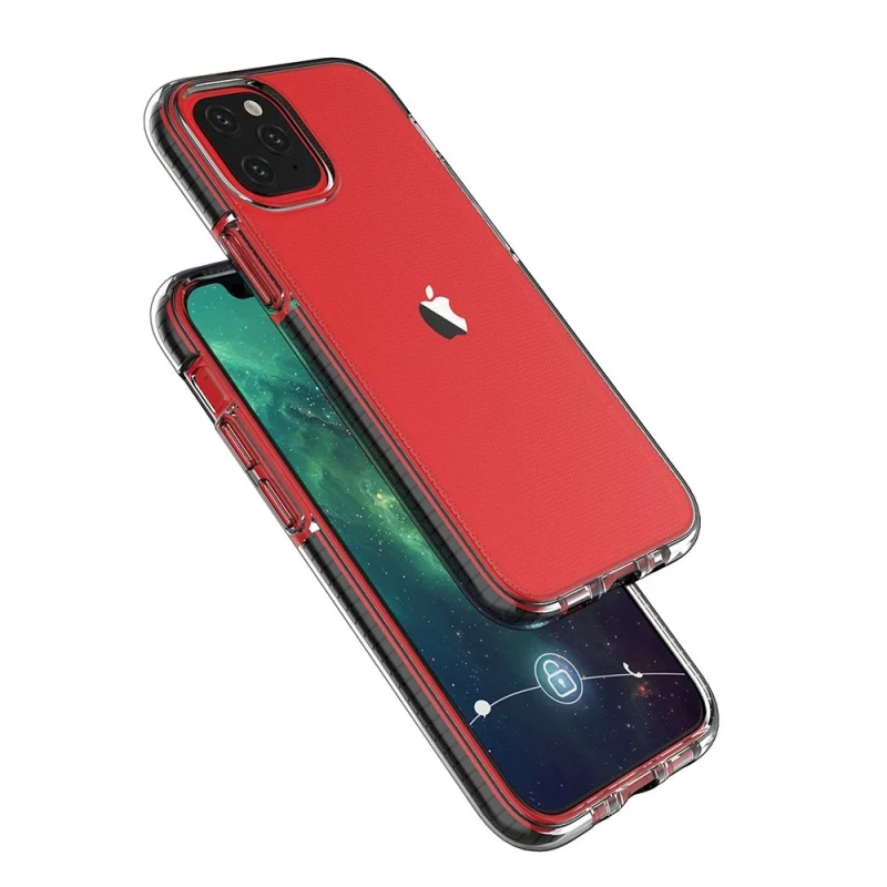 Spring Case pokrowiec żelowe etui z kolorową ramką do iPhone 12 mini ciemnoróżowy - obrazek 4