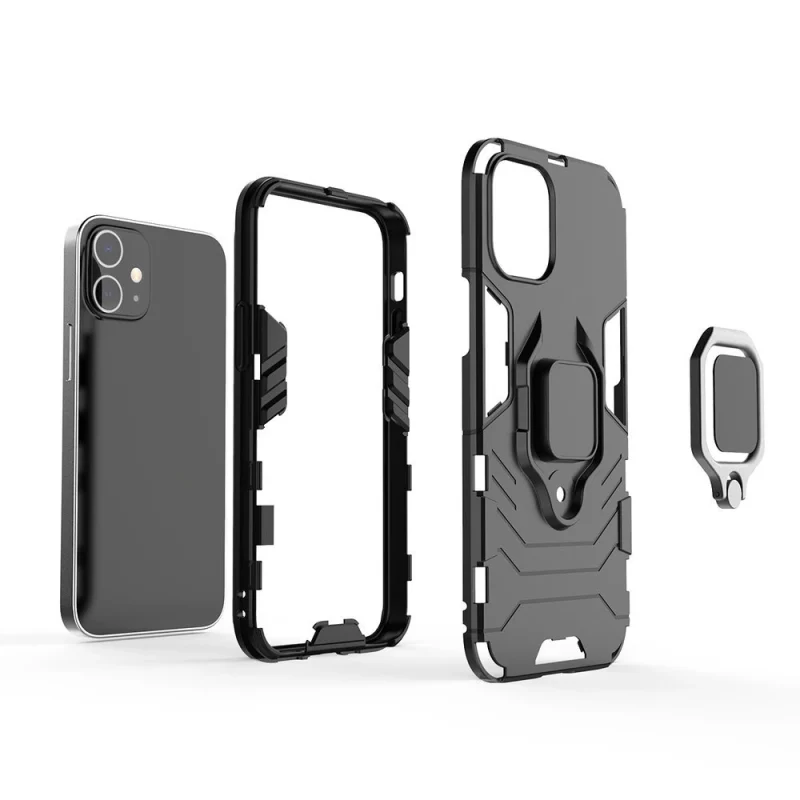 Ring Armor pancerne hybrydowe etui pokrowiec + magnetyczny uchwyt iPhone 12 mini niebieski - obrazek 9