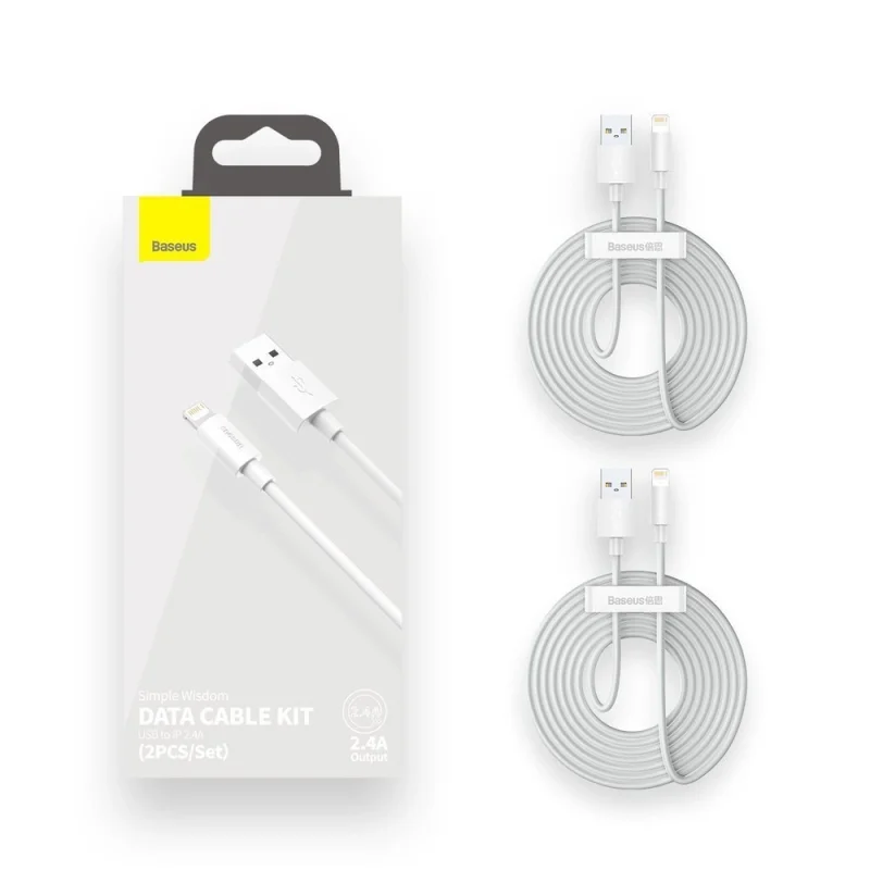 Baseus 2x kabel USB - Lightning szybkie ładowanie Power Delivery 1,5 m biały (TZCALZJ-02) - obrazek 5