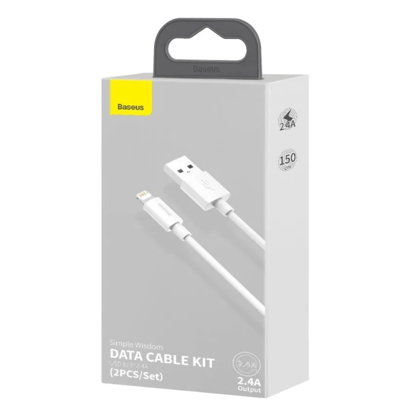 Baseus 2x kabel USB - Lightning szybkie ładowanie Power Delivery 1,5 m biały (TZCALZJ-02) - obrazek 10