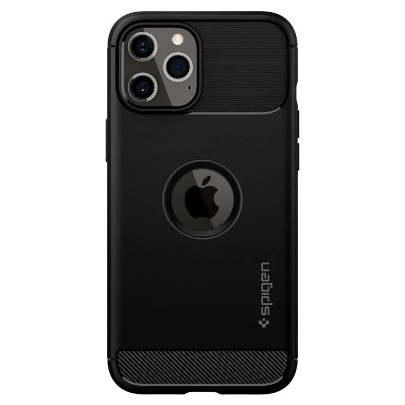 Etui Spigen Rugged Armor na iPhone 12 / iPhone 12 Pro - czarny mat - obrazek 3