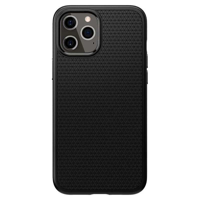 Etui Spigen Liquid Air na iPhone 12 / iPhone 12 Pro - czarny mat - obrazek 2