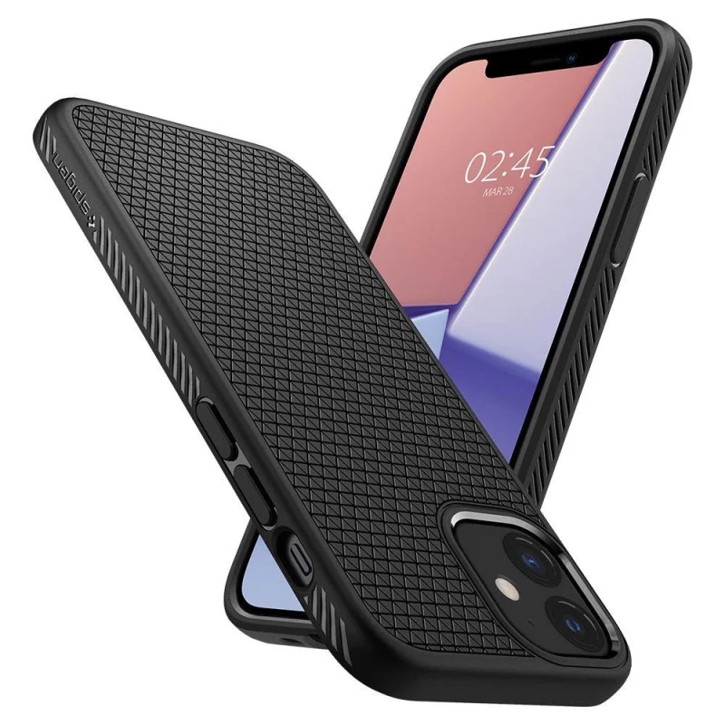 Etui Spigen Liquid Air na iPhone 12 mini - czarny mat - obrazek 9