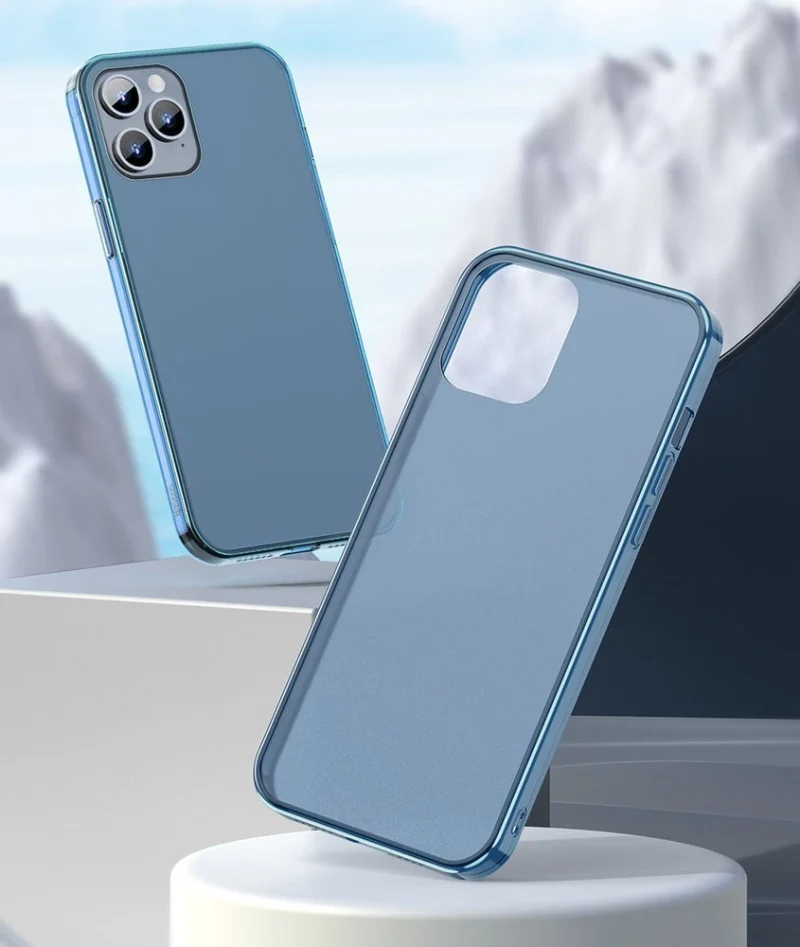 Baseus Frosted Glass Case Sztywne etui z elastyczną ramką iPhone 12 Pro Max Biały (WIAPIPH67N-WS02) - obrazek 7