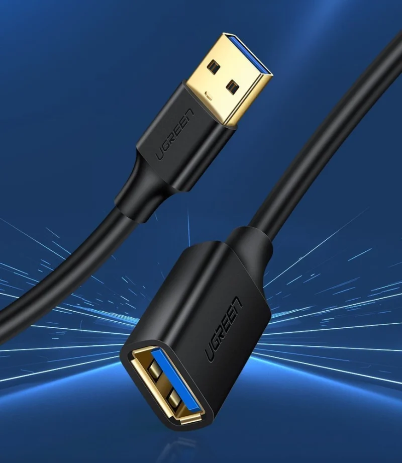 Ugreen kabel przewód przedłużacz przejściówka USB 3.0 (żeński) - USB 3.0 (męski) 2 m czarny (US129 10373) - obrazek 2