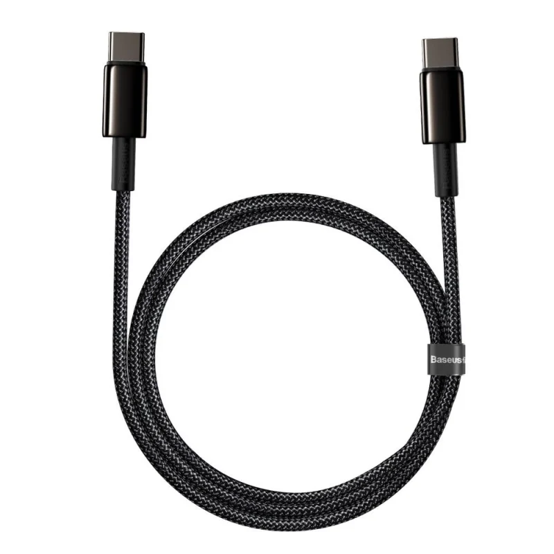 Kabel Baseus CATWJ-01 USB-C - USB-C PD QC 100W 5A 1m - czarny - obrazek 2