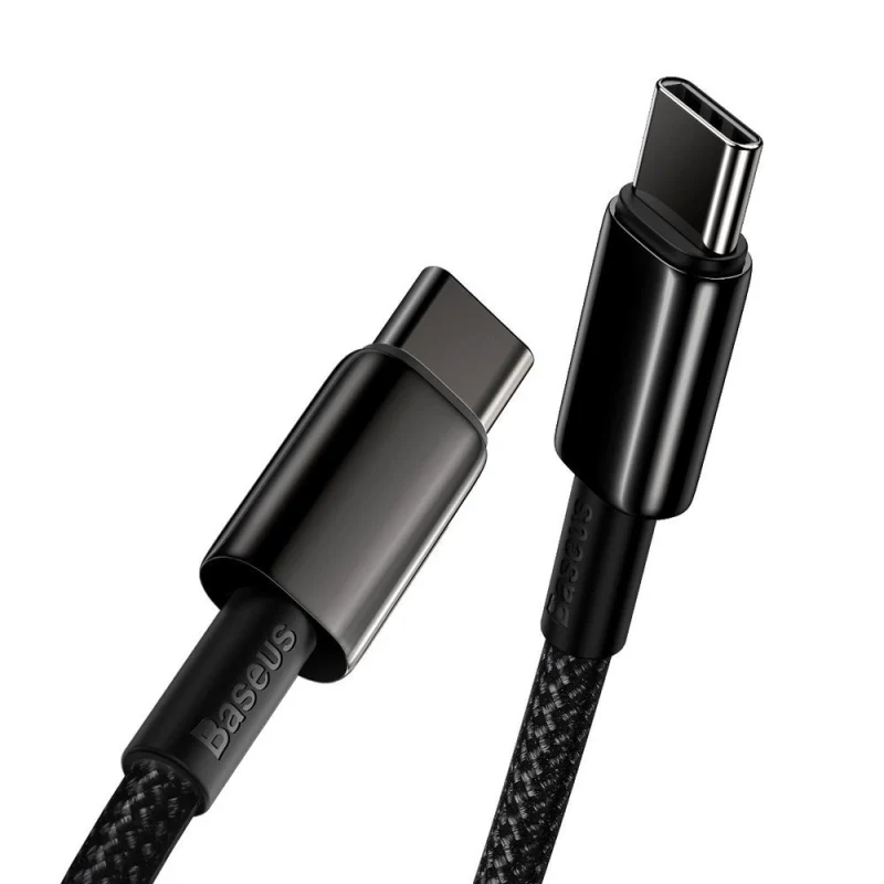 Kabel Baseus CATWJ-01 USB-C - USB-C PD QC 100W 5A 1m - czarny - obrazek 4