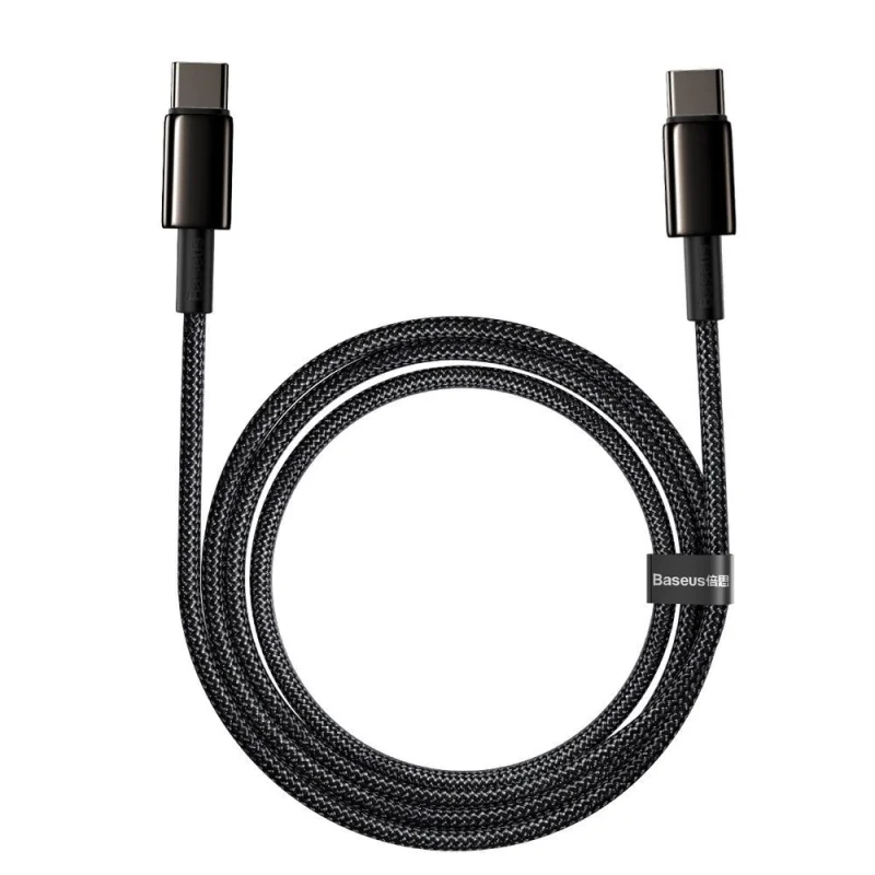 Kabel Baseus CATWJ-A01 USB-C - USB-C PD QC 100W 5A 480Mb/s 2m - czarny - obrazek 2