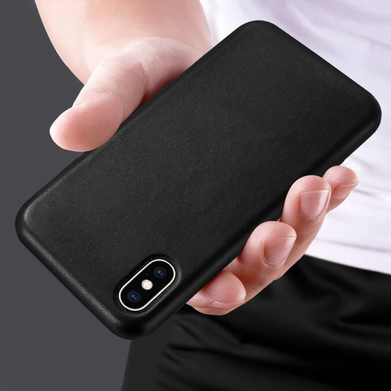 ECO Leather skórzane etui pokrowiec ze skóry ekologicznej iPhone 12 Pro Max granatowy - obrazek 3