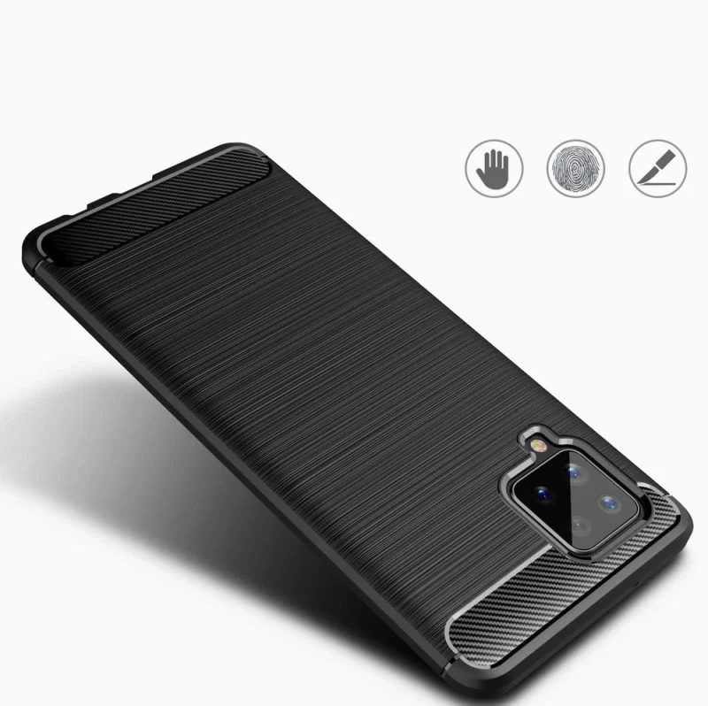 Carbon Case elastyczne etui pokrowiec Samsung Galaxy A42 5G czarny - obrazek 4