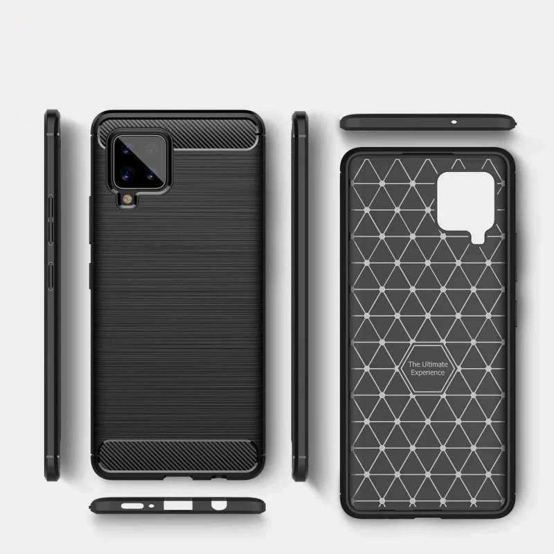 Carbon Case elastyczne etui pokrowiec Samsung Galaxy A42 5G czarny - obrazek 5