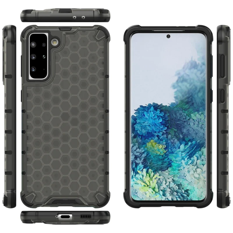 Honeycomb etui pancerny pokrowiec z żelową ramką Samsung Galaxy S21+ 5G (S21 Plus 5G) czarny - obrazek 12