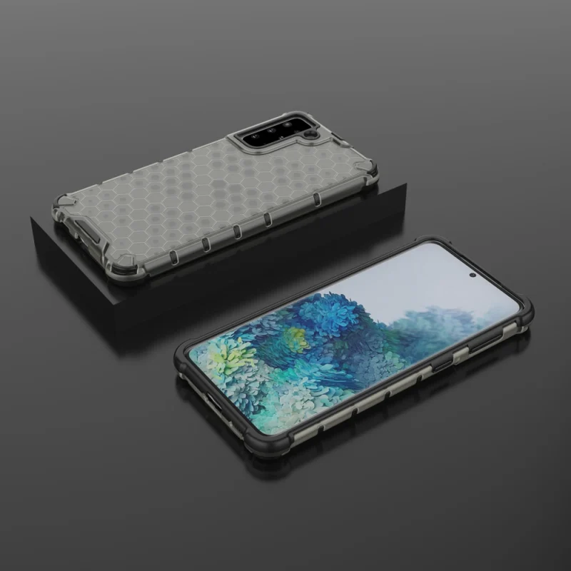 Honeycomb etui pancerny pokrowiec z żelową ramką Samsung Galaxy S21+ 5G (S21 Plus 5G) czarny - obrazek 13