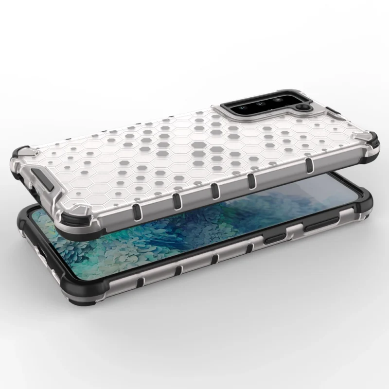 Honeycomb etui pancerny pokrowiec z żelową ramką Samsung Galaxy S21+ 5G (S21 Plus 5G) czarny - obrazek 3