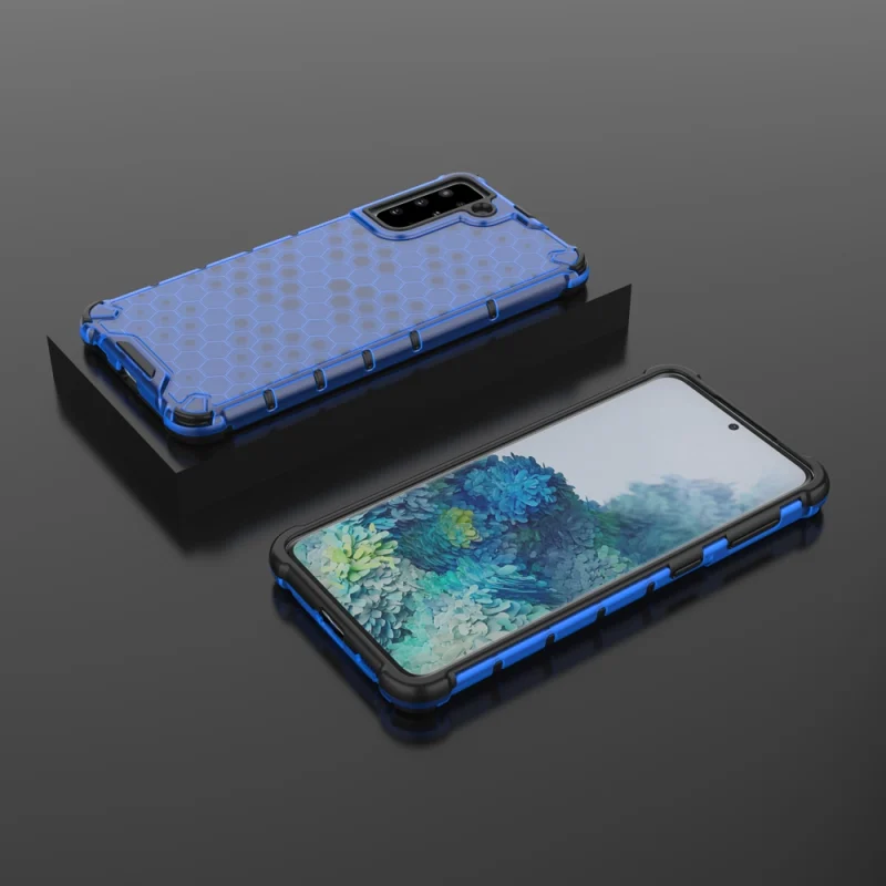 Honeycomb etui pancerny pokrowiec z żelową ramką Samsung Galaxy S21+ 5G (S21 Plus 5G) niebieski - obrazek 13