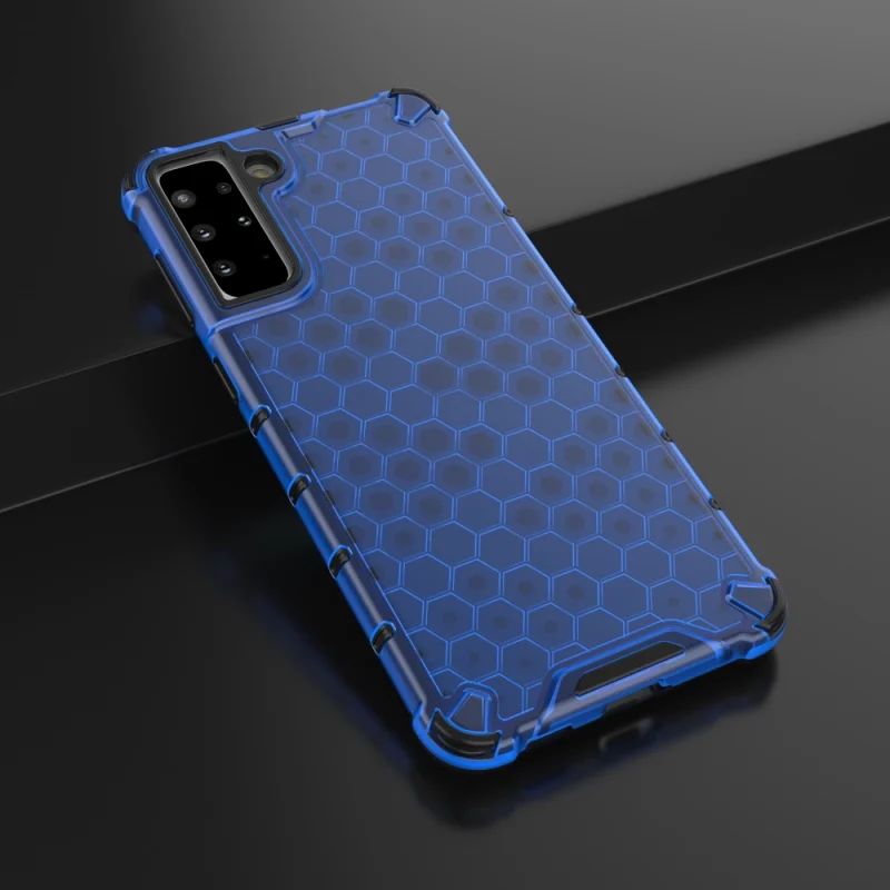 Honeycomb etui pancerny pokrowiec z żelową ramką Samsung Galaxy S21+ 5G (S21 Plus 5G) niebieski - obrazek 14