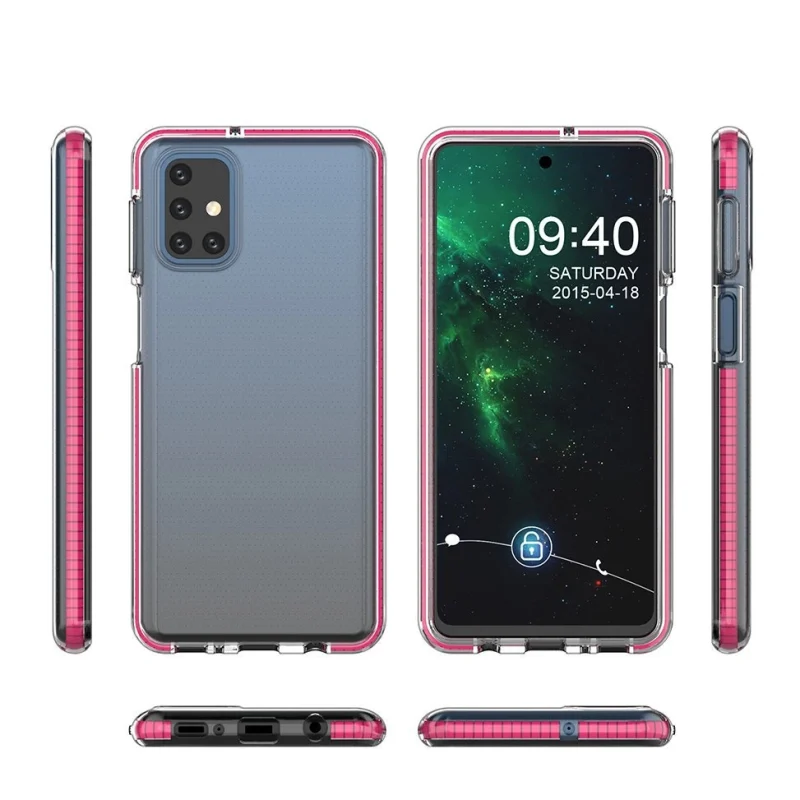 Spring Case pokrowiec żelowe etui z kolorową ramką do Samsung Galaxy M51 czarny - obrazek 3