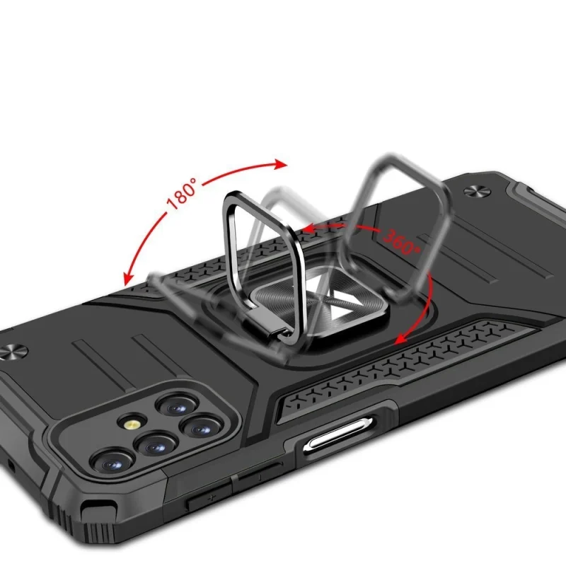 Wozinsky Ring Armor pancerne hybrydowe etui pokrowiec + magnetyczny uchwyt Samsung Galaxy M31s srebrny - obrazek 5