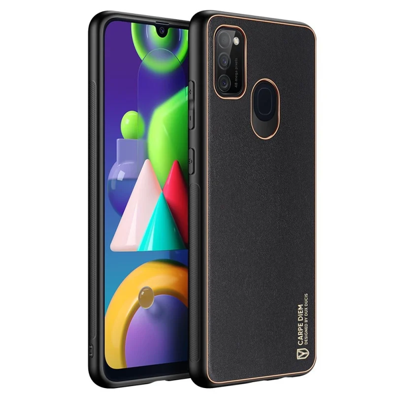 Dux Ducis Yolo eleganckie etui pokrowiec ze skóry ekologicznej Samsung Galaxy M30s czarny - obrazek 3