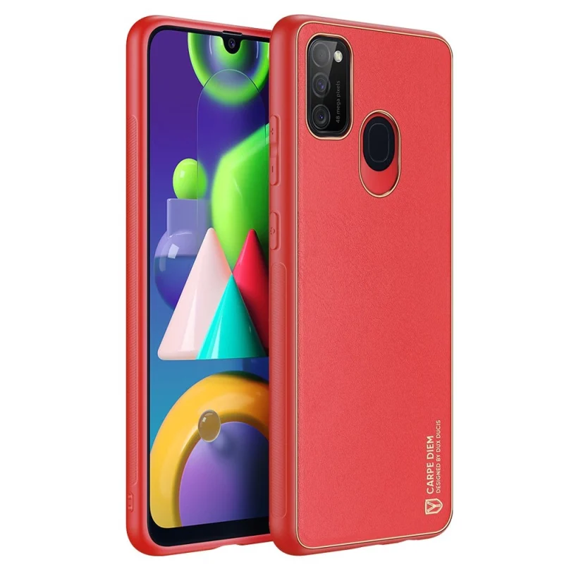 Dux Ducis Yolo eleganckie etui pokrowiec ze skóry ekologicznej Samsung Galaxy M30s czerwony - obrazek 3