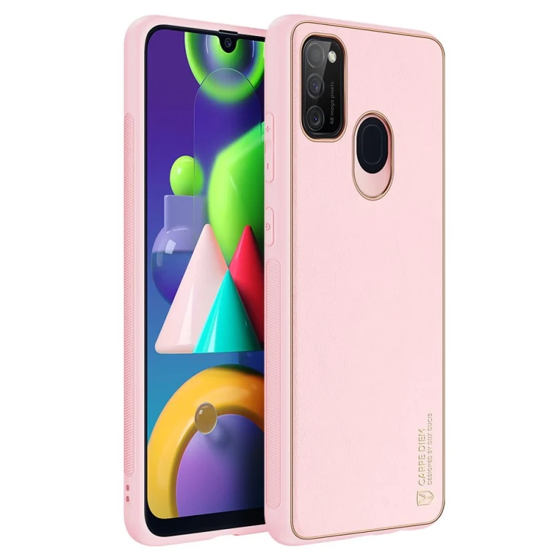 Dux Ducis Yolo eleganckie etui pokrowiec ze skóry ekologicznej Samsung Galaxy M30s różowy - obrazek 3