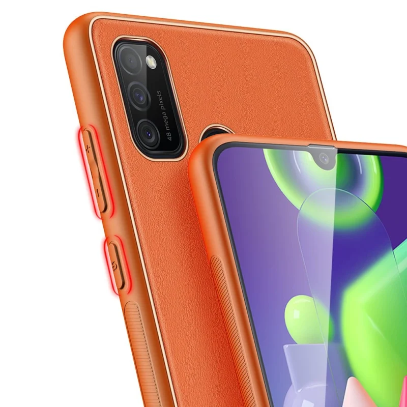 Dux Ducis Yolo eleganckie etui pokrowiec ze skóry ekologicznej Samsung Galaxy M30s pomarańczowy - obrazek 7