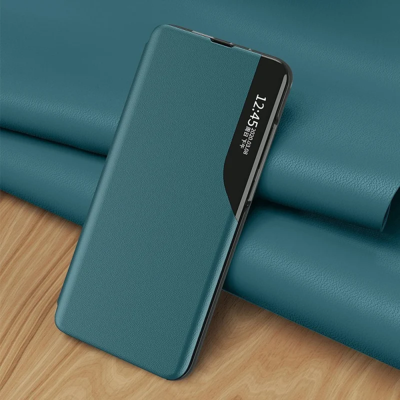 Eco Leather View Case elegancki futerał etui z klapką i funkcją podstawki Samsung Galaxy A02s EU czarny - obrazek 9