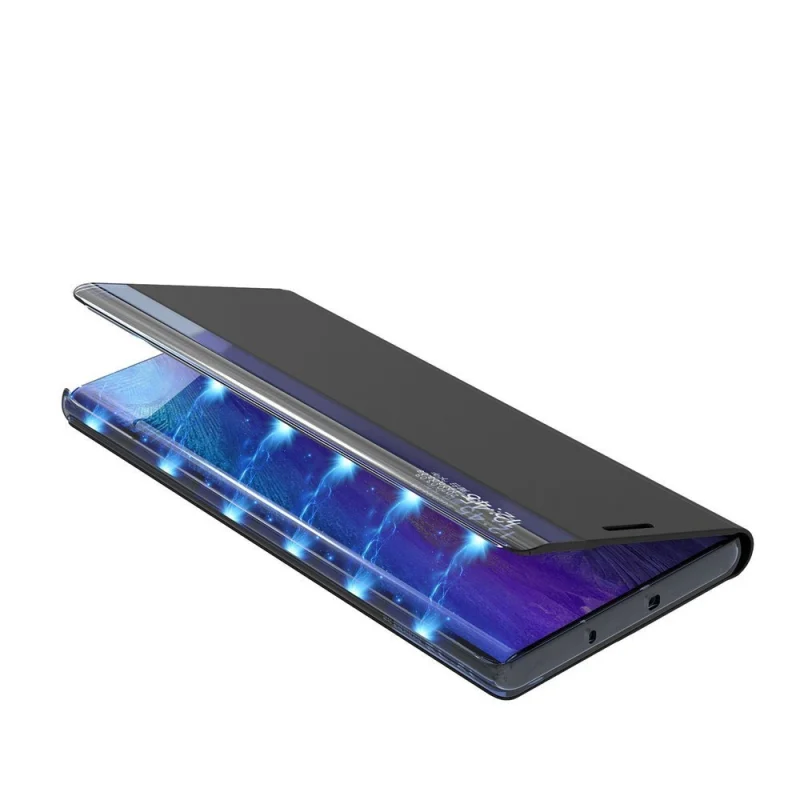 New Sleep Case pokrowiec etui z klapką z funkcją podstawki Samsung Galaxy A02s EU czarny - obrazek 4