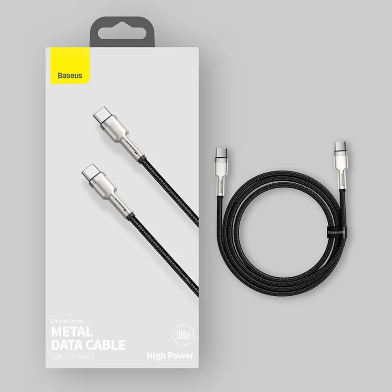 Kabel Baseus Cafule Series Metal Data USB-C / USB-C PD QC SCP 100W 5A 2 m - czarny - obrazek 15