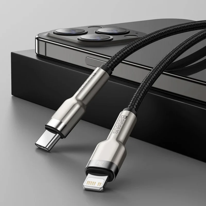 Kabel Baseus Cafule Series Metal Data USB-C / Lightning 20W PD 1 m - czarny - obrazek 11