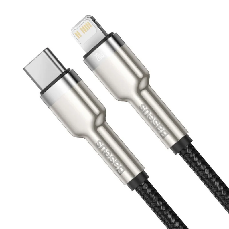 Kabel Baseus Cafule Series Metal Data USB-C / Lightning 20W PD 1 m - czarny - obrazek 2