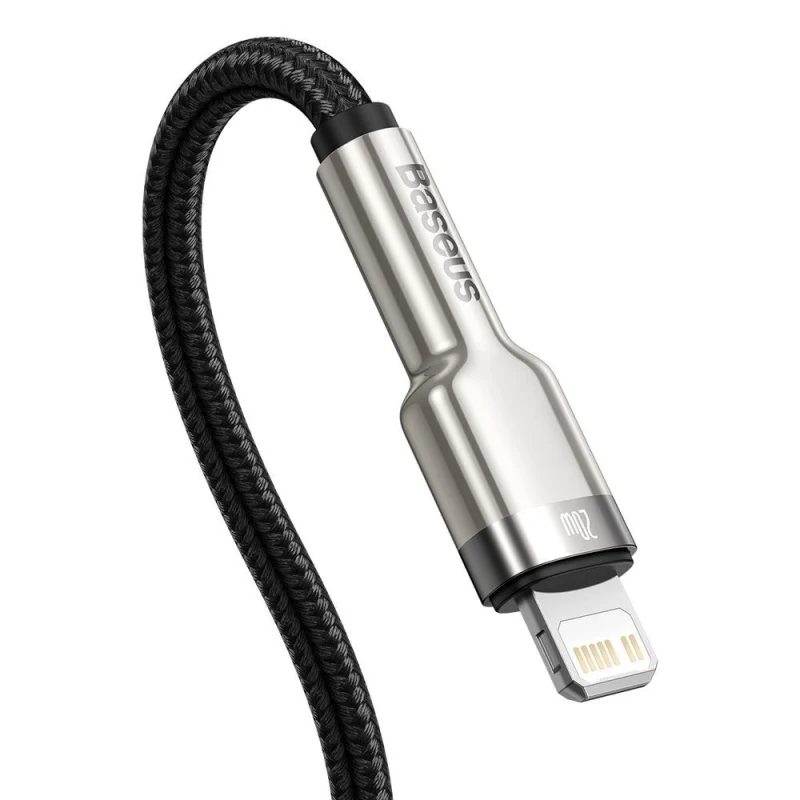 Kabel Baseus Cafule Series Metal Data USB-C / Lightning 20W PD 1 m - czarny - obrazek 4