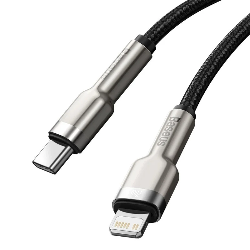 Kabel Baseus Cafule Series Metal Data USB-C / Lightning 20W PD 1 m - czarny - obrazek 8