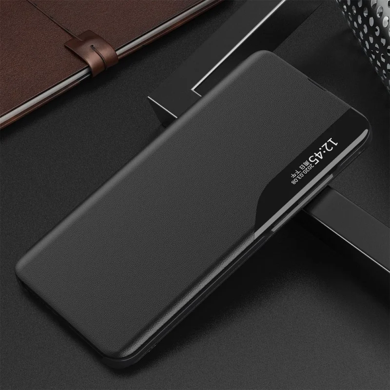 Eco Leather View Case elegancki futerał etui z klapką i funkcją podstawki Xiaomi Poco M3 / Xiaomi Redmi 9T czarny - obrazek 2