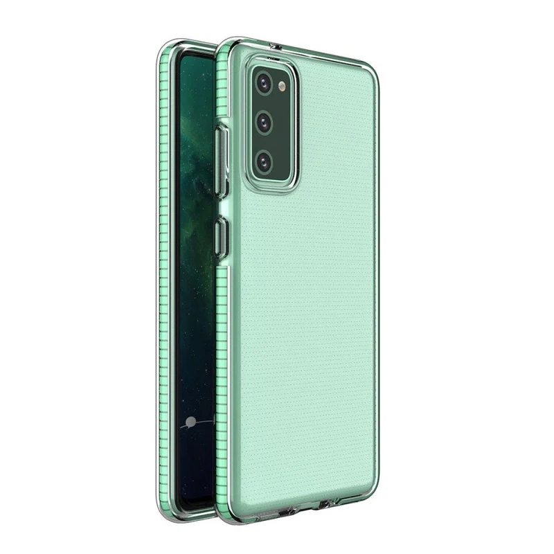 Spring Case pokrowiec żelowe etui z kolorową ramką do Samsung Galaxy S21 Ultra 5G miętowy