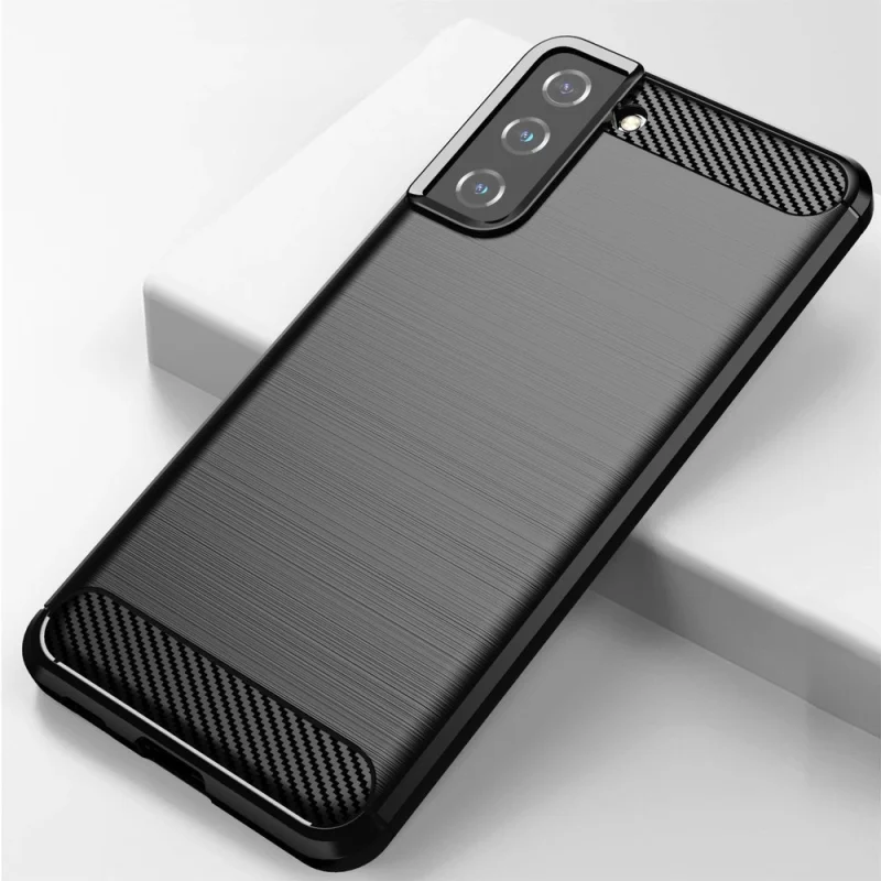 Carbon Case elastyczne etui pokrowiec Samsung Galaxy S21+ 5G (S21 Plus 5G) czarny - obrazek 4