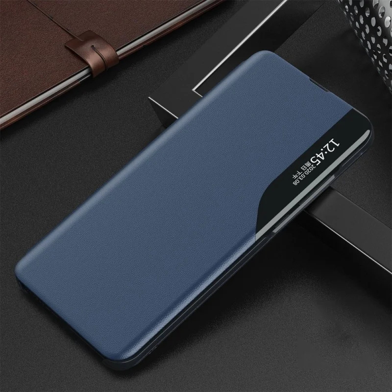 Eco Leather View Case elegancki futerał etui z klapką i funkcją podstawki Samsung Galaxy A72 4G niebieski - obrazek 2