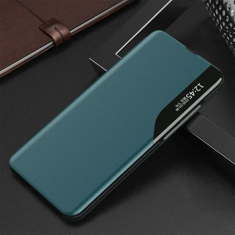 Eco Leather View Case elegancki futerał etui z klapką i funkcją podstawki Samsung Galaxy A72 4G zielony - obrazek 2